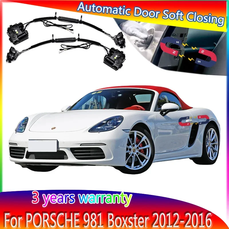 2pcs Car Soft Close Door Latch Pass Lock Actuator Electric Absorption Suction Silence Closer For Porsche 981 Boxster 2012-2016