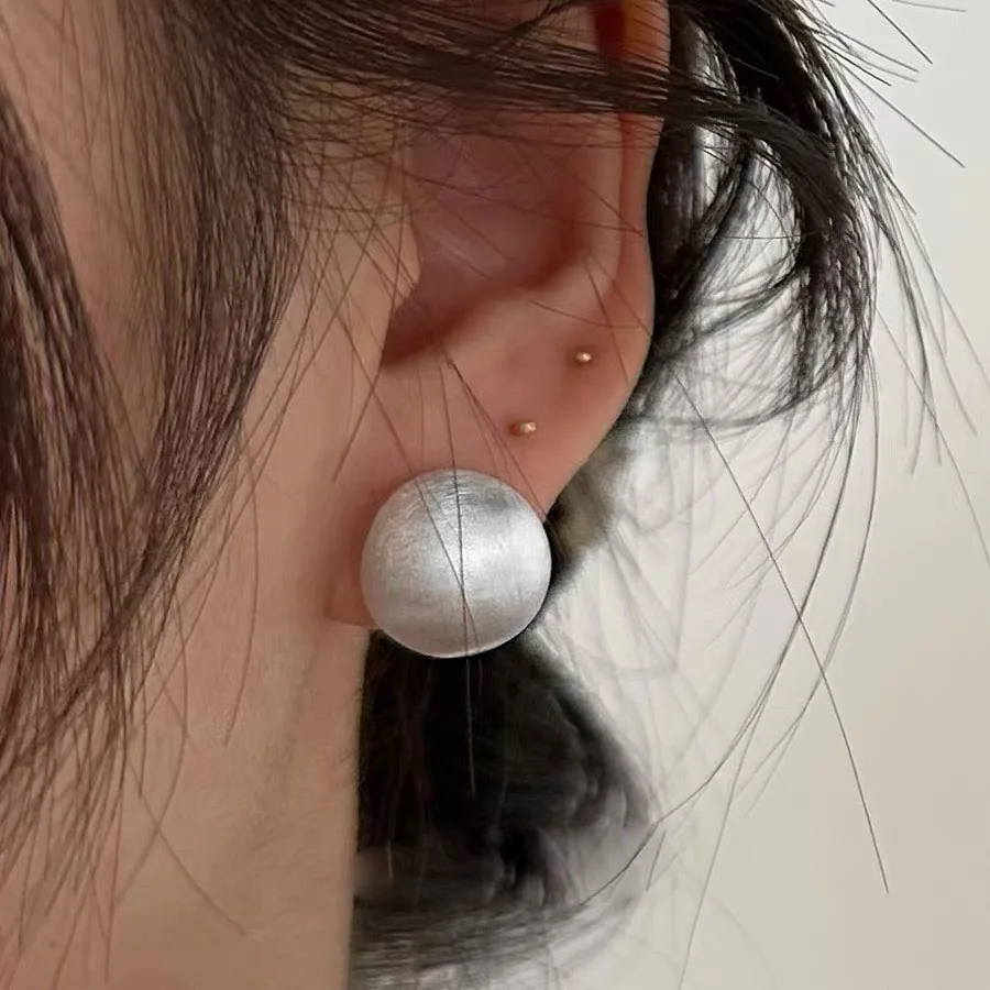 

BF Club 925 Sterling Silver Earrings For Women Trendy Simple Shinning Ball Earring Jewerly Prevent Allergy Party Accessaries