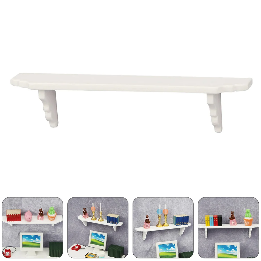 Mini portaoggetti bianco Accessori per mobili per casa delle bambole Scaffale in miniatura da tavolo Simpatico organizer in legno per camera da letto per bambini