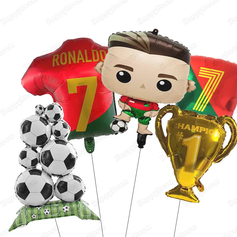 5 stks Cr7 Voetbal Verjaardag Aluminium Film Ballonnen Jongen Voetbal Thema Verjaardagsfeestje Decoratie Cr7 Party Photo ProSuppliesp