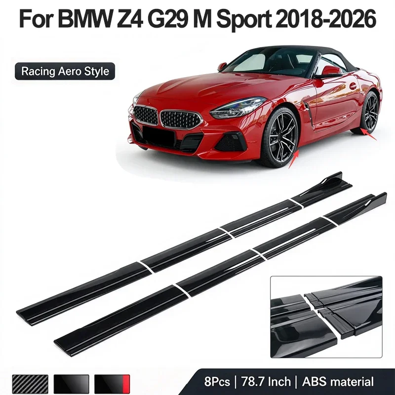 78.7Inch/2M Side Skirt Extension Lip For BMW Z4 G29 (G4Z) Roadster M Sport 2018-2026 2019 Racing Side Spoiler Car Mod Body Kit