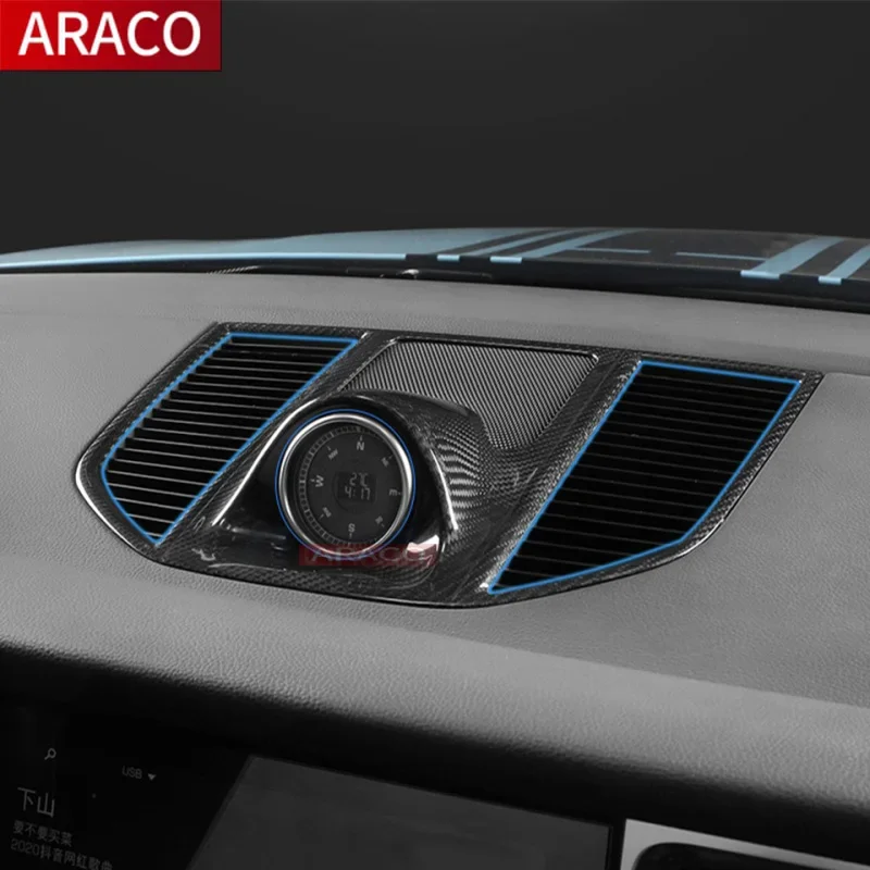 For Porsche Macan 14-2023 Refit Accessories Carbon Fiber Car Center Console Air Conditioning Vent Frame Decoration Sticker Trim