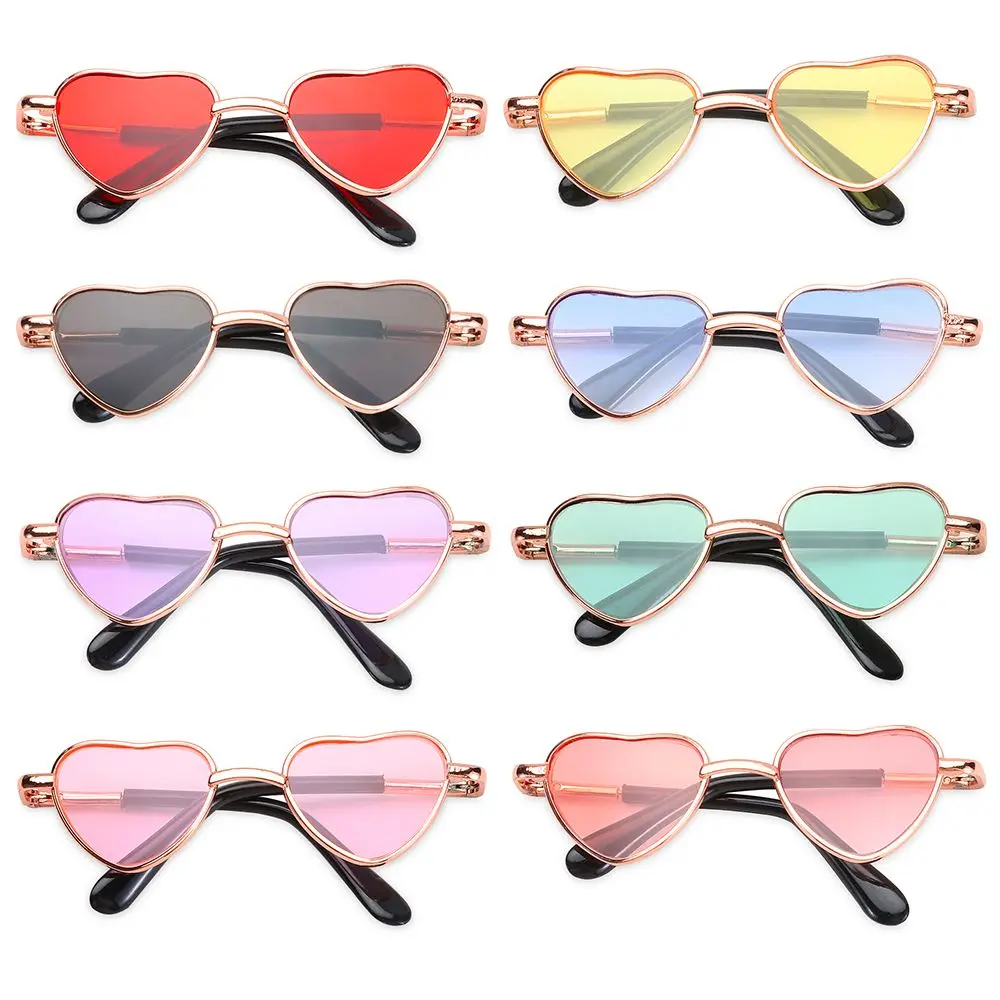 Photo Prop Cosplay Costume Dolls Sunglasses Cat Glasses Heart Metal Sunglasses Cats Small Dogs Dog Glasses