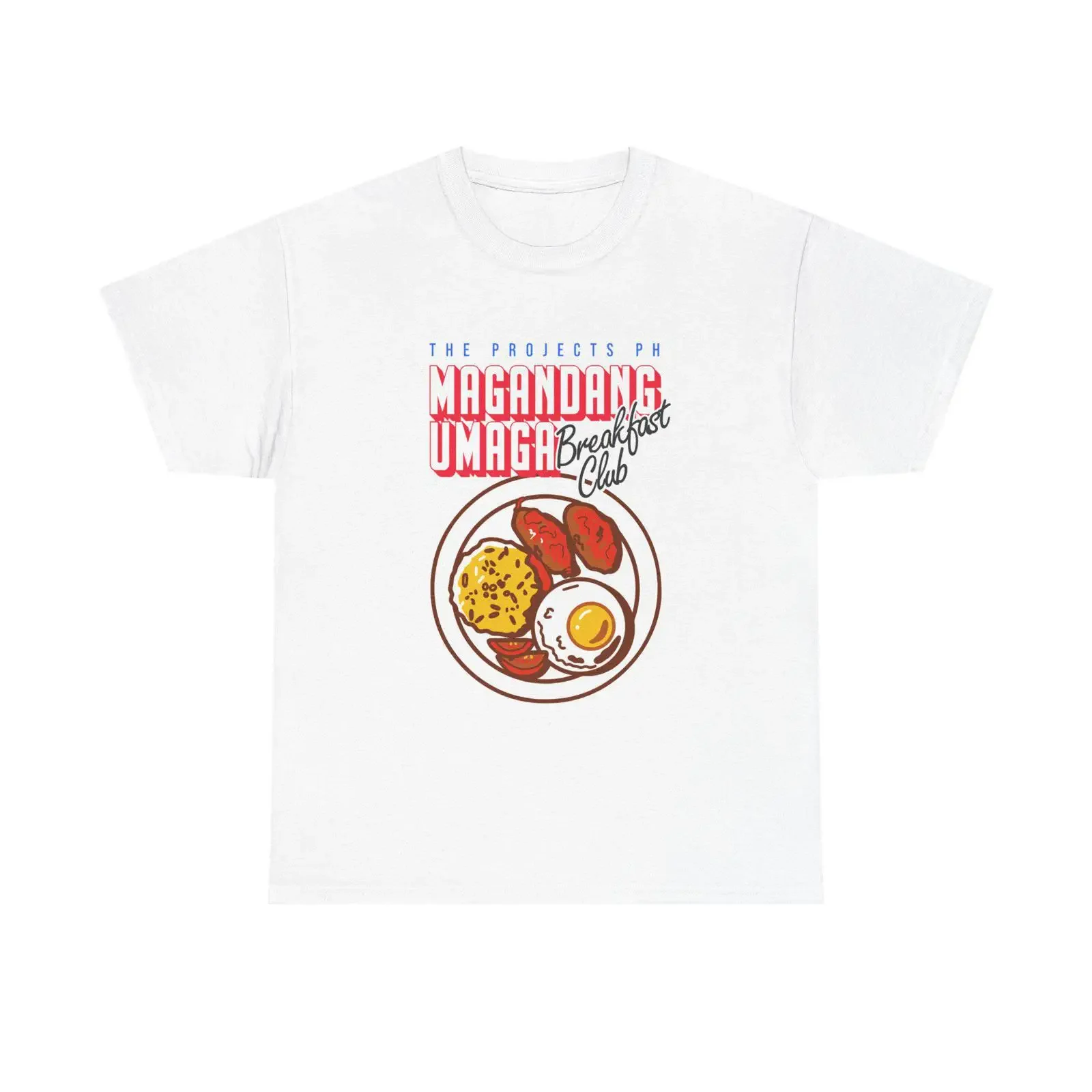 Breakfast Club Plate T Shirt Bacon Egg Toast Illustration vintage Washed Stretched fashion Breathable Top For Everyday Wear