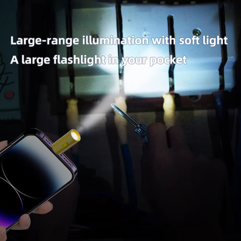 USB C LED มัลติฟังก์ชั่น Strong Light พ็อกเก็ตพวงกุญแจไฟฉายเดินป่ากลางแจ้ง Camping ไฟฉายขนาดเล็กไฟฉายขนาดเล็ก