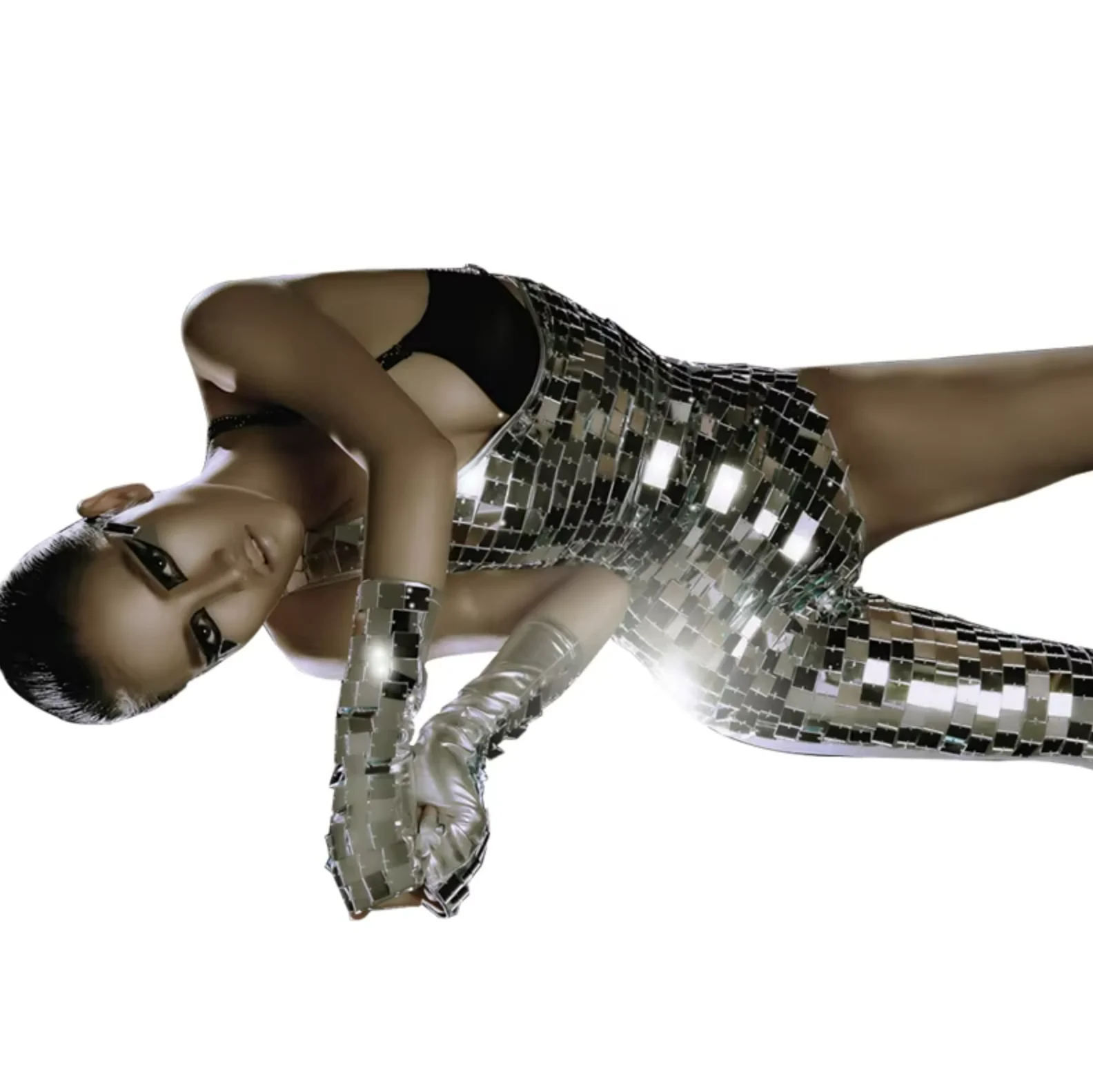 Disfraces de escenario para discoteca, mono de disfraz de Dj con espejo para bailarina de Bar y Club