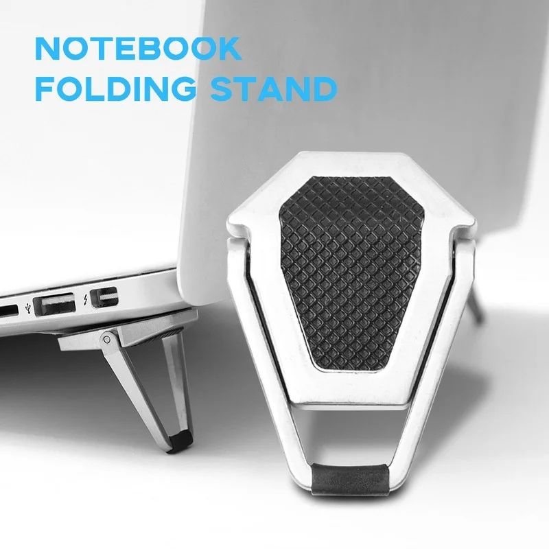 2Pcs Universal Laptop Stand Base Foldable Cooling Desktop Holder Metal Non-slip Notebook Bracket for MacBook Pro Air Kickstand