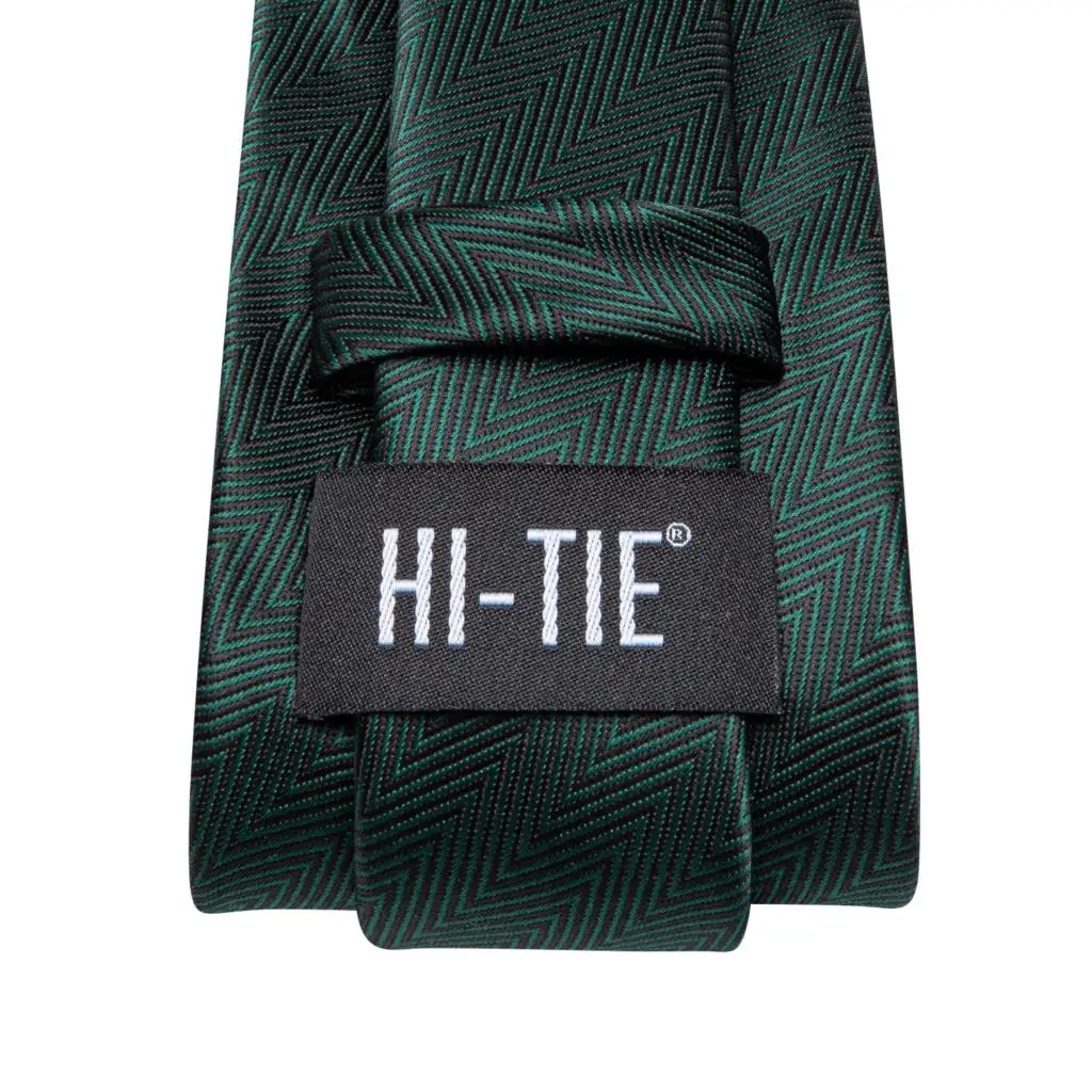 Corbata de color verde oscuro para hombre, conjunto de gemelos a mano, marca de moda, ideal para fiesta de boda, venta al por mayor, diseñador, 2023