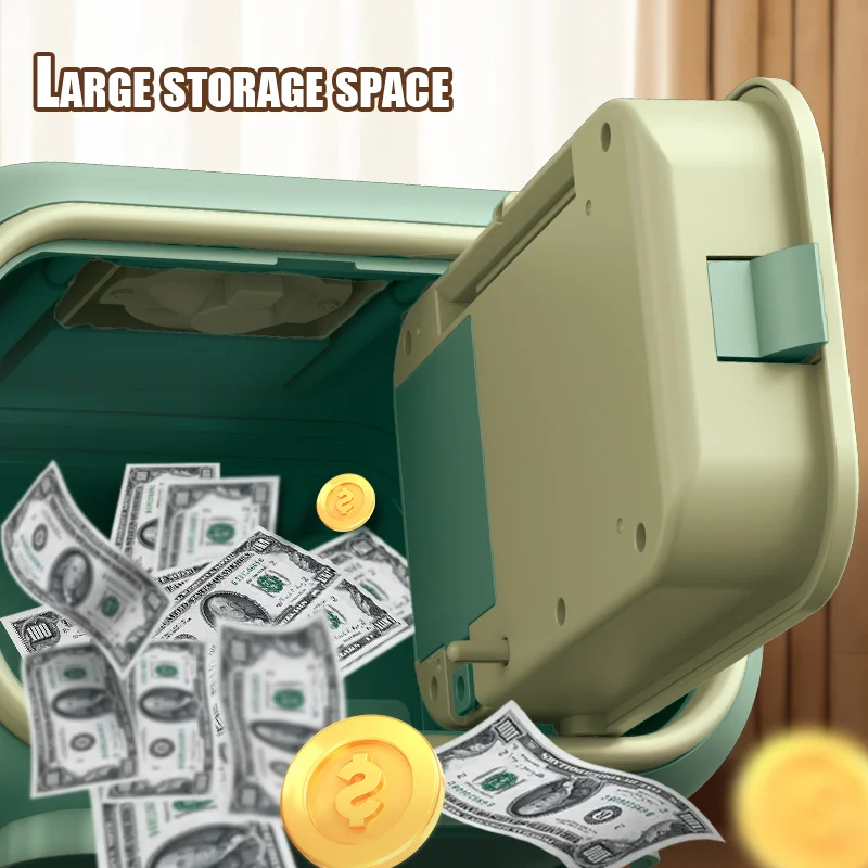 بنك الخنزير الإلكتروني للأطفال مع بصمة الإصبع وكلمة المرور، لعبة ATM آمنة مع الصوت والضوء، هدية بنك المال التعليمية