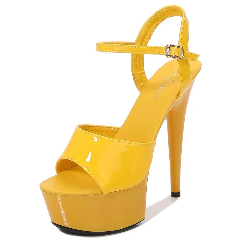 Designer shoes Women Sexy Show Sandals 15CM High Heels Sexy Platform Color Sandals Girls Shoe for Party Club Drop Sale - view 6
