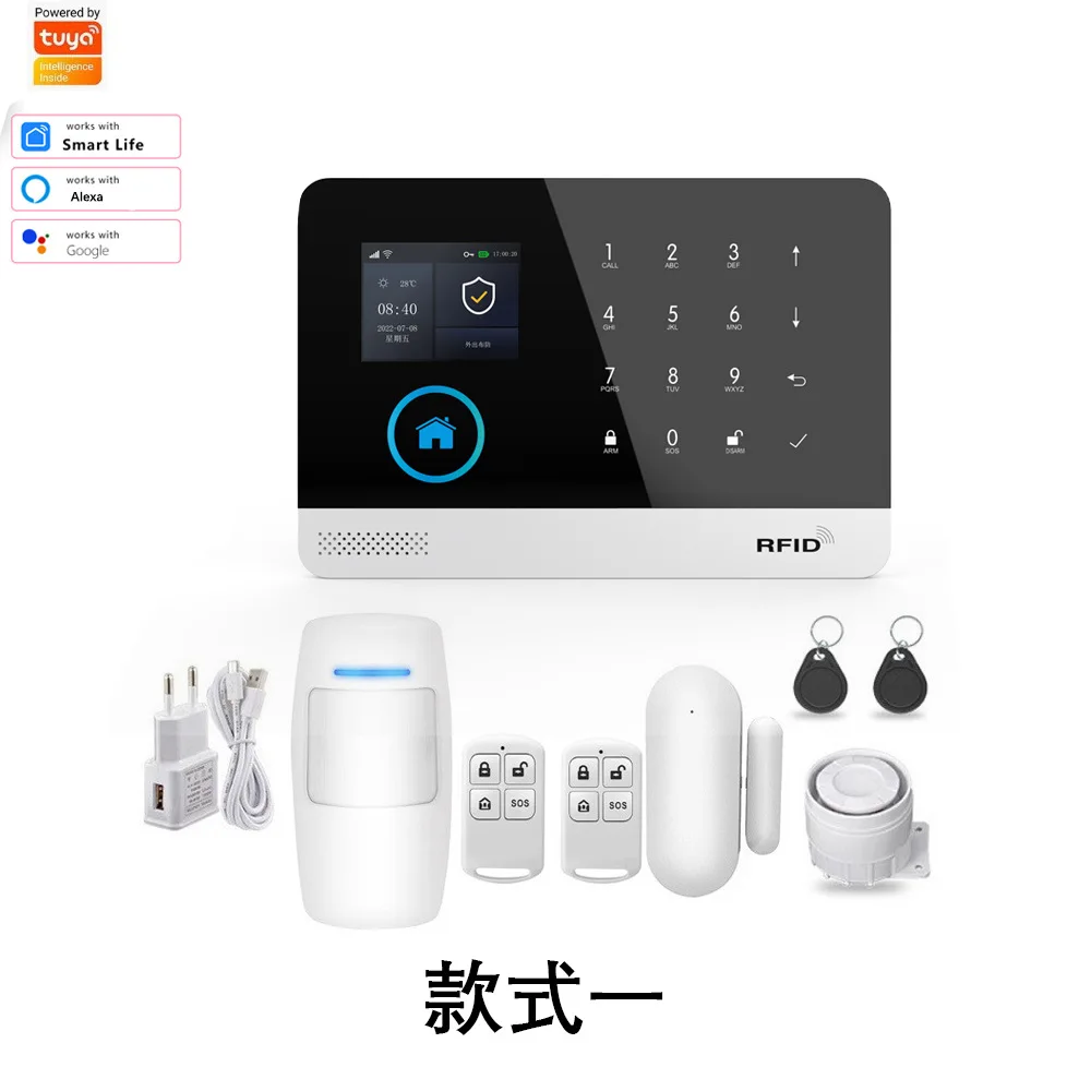 Tuya Smart WiFi 2G GSM Home Burglar Alarm System,Multi‑Language APP Remote Control Wireless Security Alarm Kit For House Home Sa