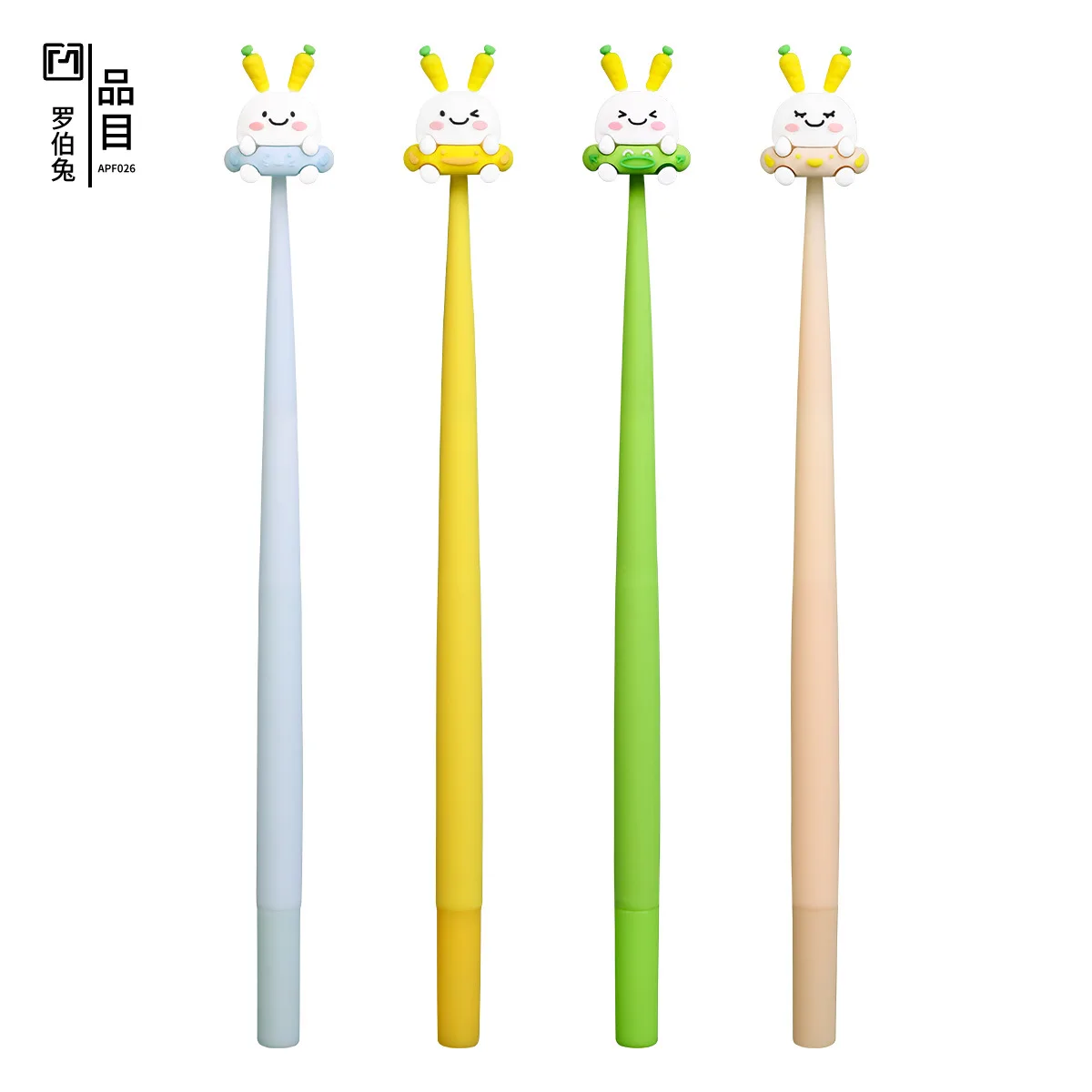 48PCS Korean Cute Cartoon Animal Rabbit Silicone Styling Pen Black Neutral Pen Fountain Pen Student Learning Stationery