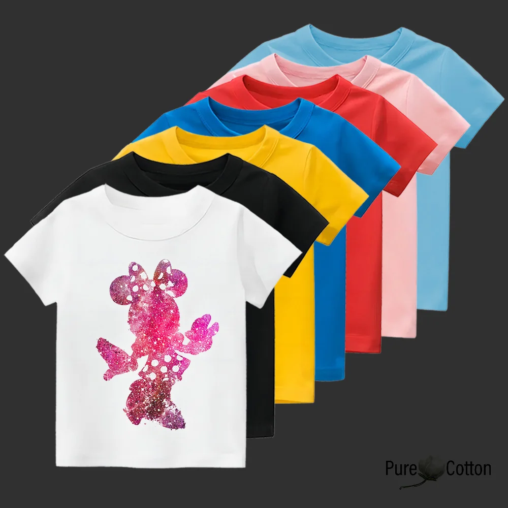 

Children's summer cotton short-sleeved T-shirt girls children's colorful printed clothing Western-style top summer half sleeve