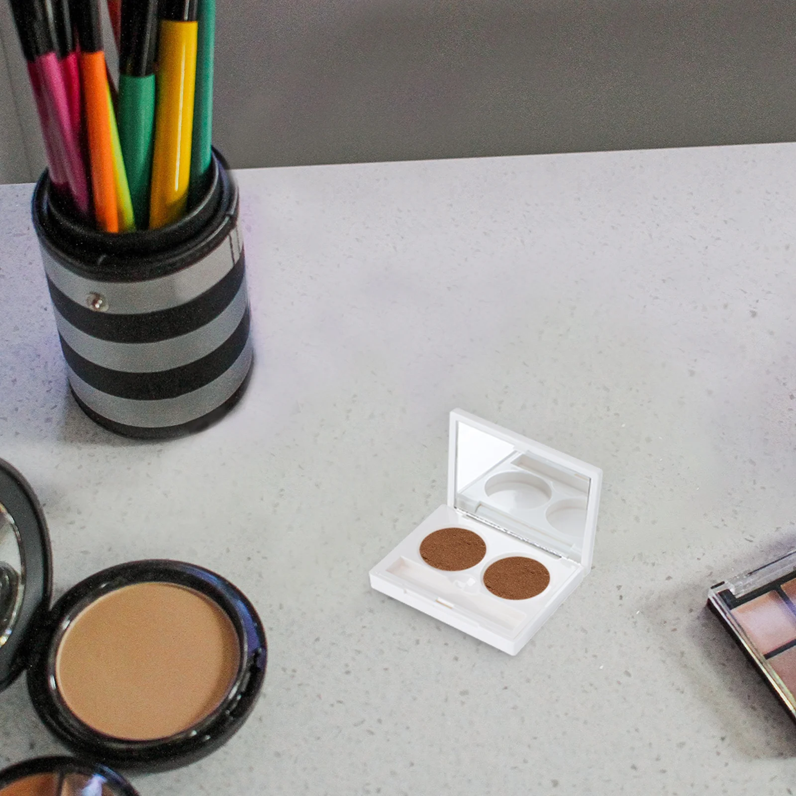 

8pcs Eye Shadow Box Refillable Blusher Container Portable Makeup Case Plastic Sub Tray Compact Storage