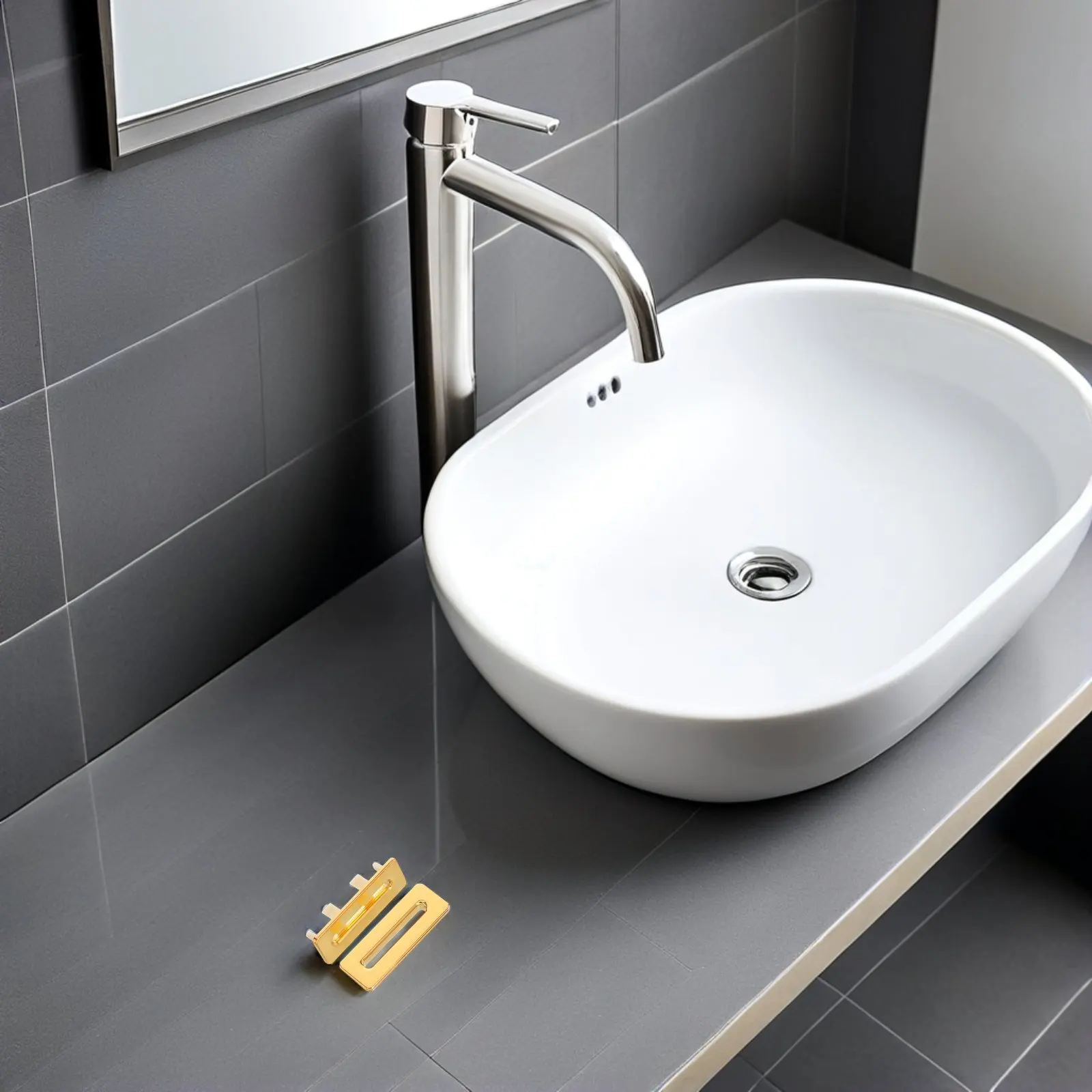 

4Pcs Sink Overflow Ring Rectangle Metal Overflow Cover for Bathroom Kitchen Basin Drain Hole Insert Replacement Trim Cap