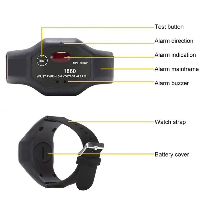A55T Wrist-Mounted High Voltage Alarm 1KV-500KV High Voltage Detector For Power Maintenance