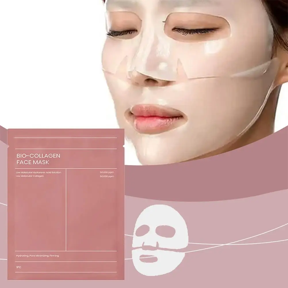 4Pcs Bio-Collagen Real Deep Mask Night Moisturizing Mask Firming Nourish Brightening Moisturizing Collagen Mask