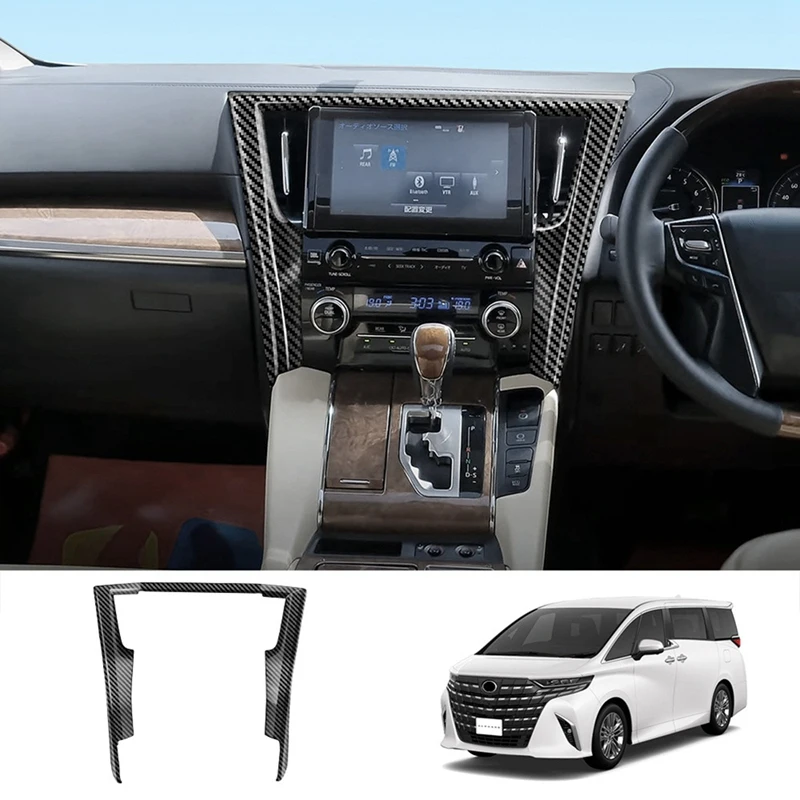 For Toyota Alphard/Vellfire 30 Series 2016-2023 Spare Parts Navigation Frame Central Control Display Trim Frame Carbon Fiber