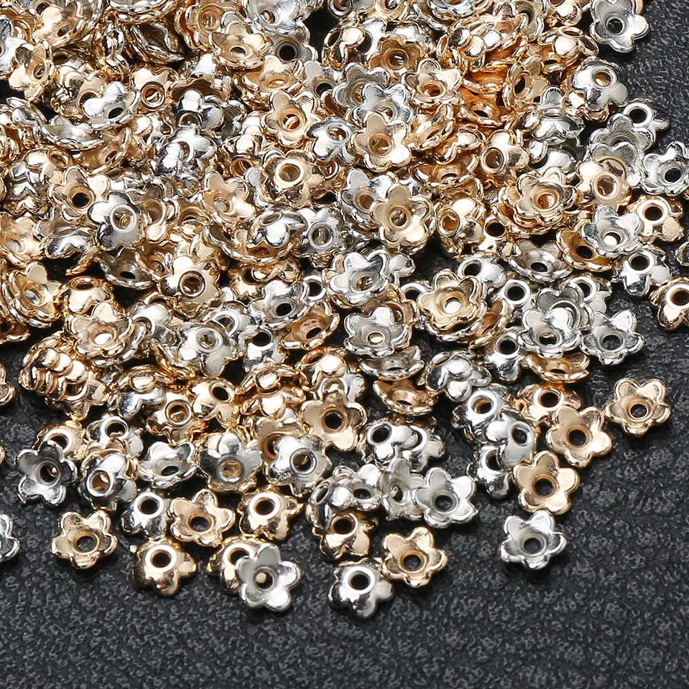 200 Stück 6mm Blumen-CCB-Acrylperlen, lose Kunststoff-Abstandsperlen für DIY-Armbänder, Halsketten und Schmuckherstellung – Detail 5
