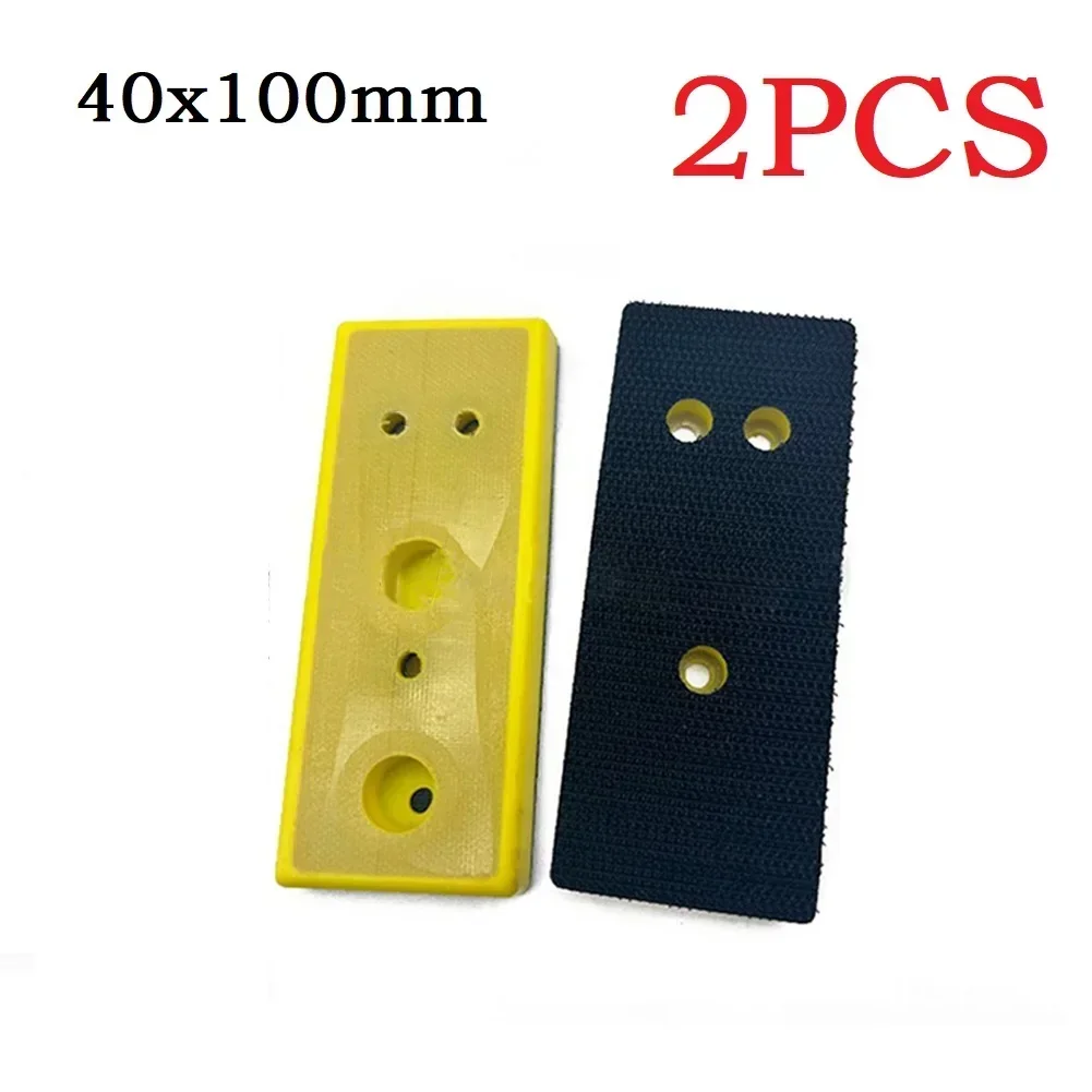2pcs Rectangular Sanding Pad Plastic Flocking Backing Pad Hook And Loop Sander Backing Pad Abrasive Tools 30x100mm 40x100mm NEW