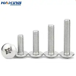 10pcs/lot Cross Recessed Truss Head Machine Screws M3 M4 M5 M6 M8 Mushroom Big Flat Head 304 Stainless Steel Philips