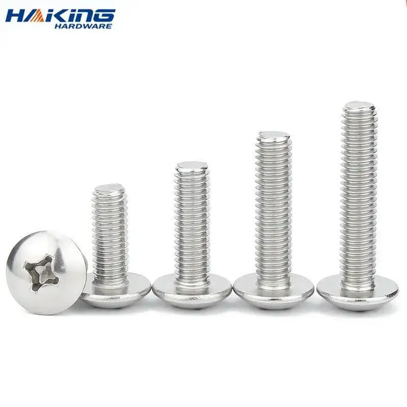 10pcs/lot Cross Recessed Truss Head Machine Screws M3 M4 M5 M6 M8 Mushroom Big Flat Head 304 Stainless Steel Philips