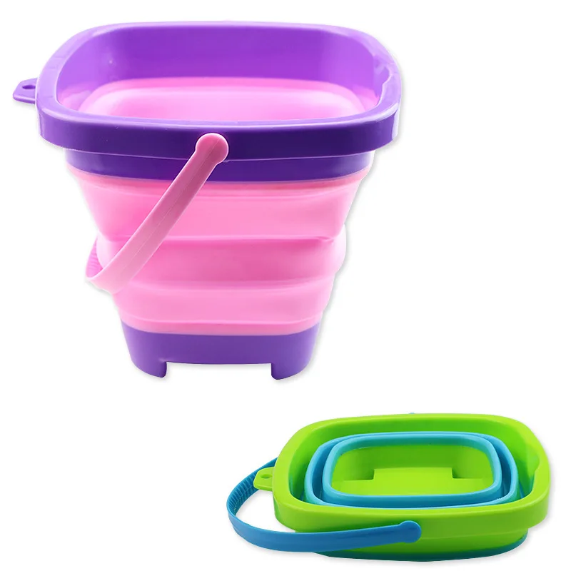 Beach Bucket Sand Toy for Kids,Foldable Sand Bucket Sand Box Toy Girls Portable Travelling Sand Bucket Toddlers Camping Gear Toy