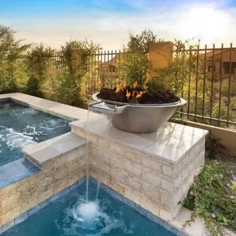 Outdoor Corten Stainless Steel Fountain Garden Water Spray Decoration Fountain Waterfall for Ponds Landscaped Areas