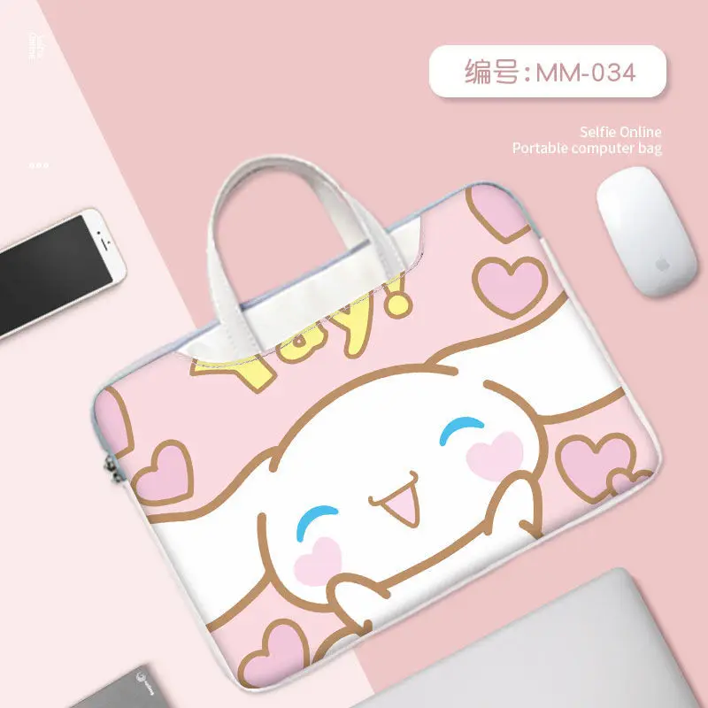 Hello Kitty Cinnamoroll Anime Kawaii Sanrio Laptop Bag Cute Cartoon Kuromi My Melody Storage Handbag Lovely Gifts for Girls