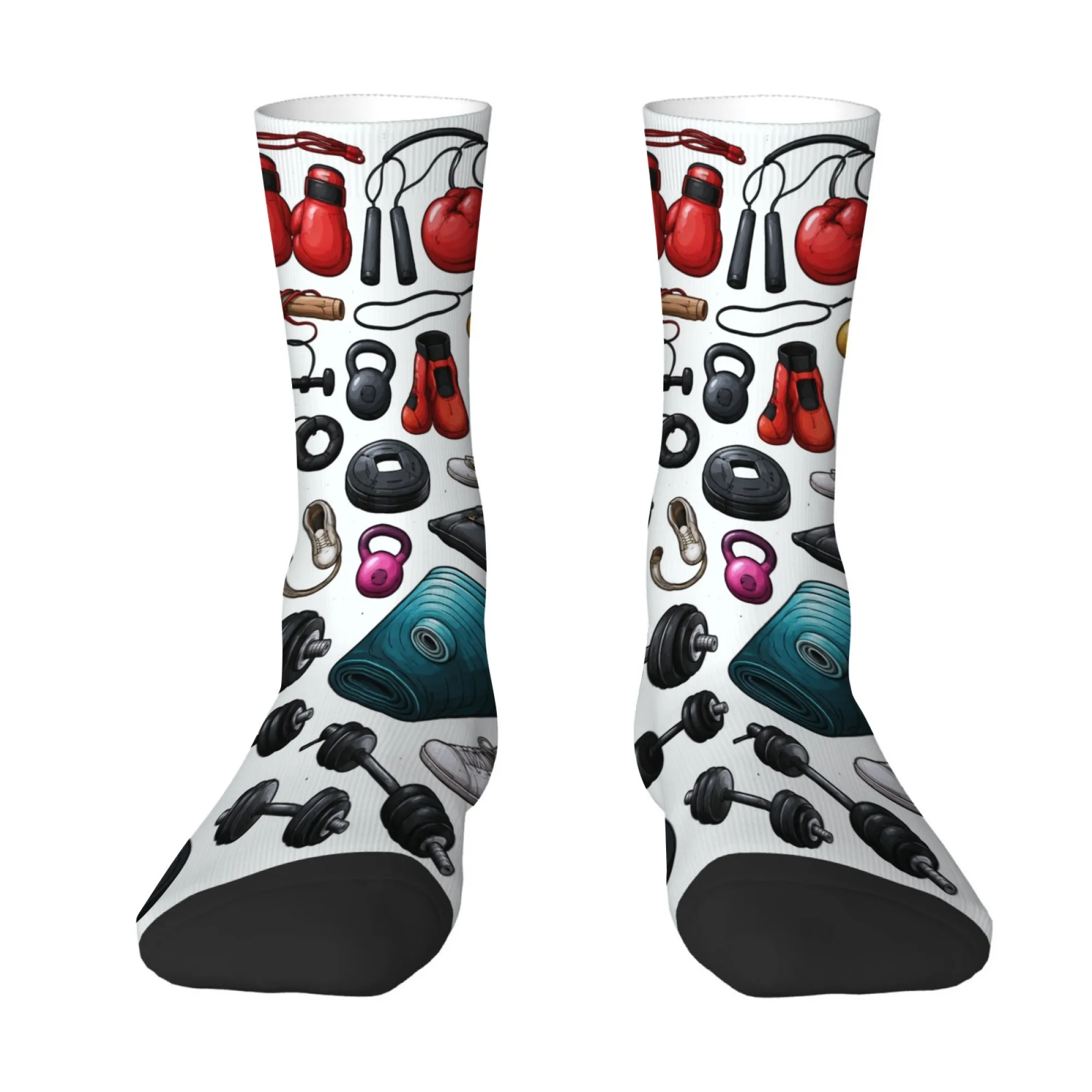 Vintage-Socken mit Boxmotiv, sportlich bedruckt, für Herren, bequem, weich, warm, atmungsaktiv, geeignet für Outdoor-Fitness, Sportsocken