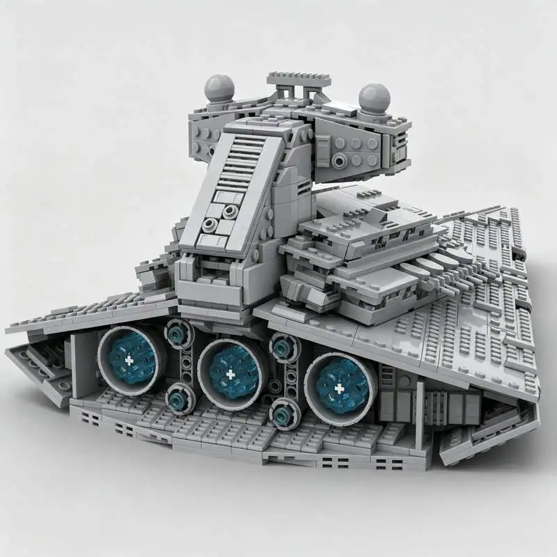 1853PCS Gray Space Command Cruiser Building Blocks Futuristic Capital Ship Model DIY Assembly Toy Display Collection Gifts Toy