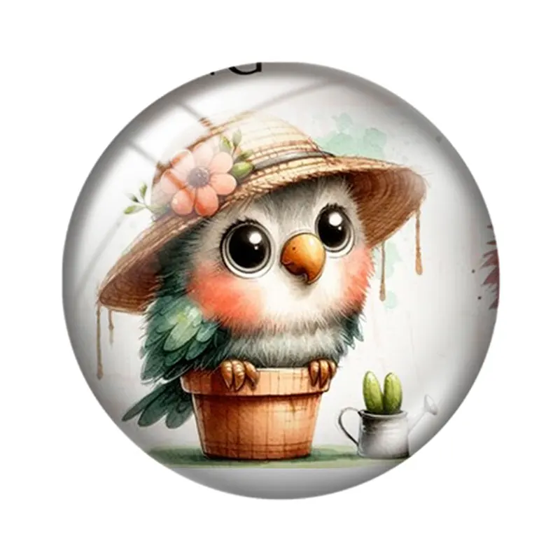 Spring Floral Birds  12/18/20/25mm glass cabochon  bracelet pendant rings for jewelry demo earrings back Making findings
