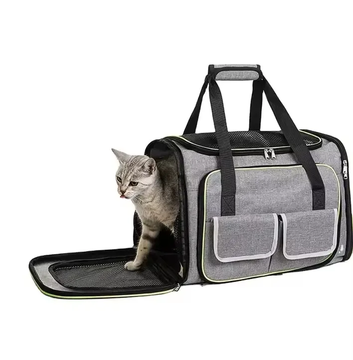

Portable Airline-Approved Soft Sided Puppy Travel Bag Zipper Closure Cat and Dog Carrier for Hiking Sustainable Metal Material