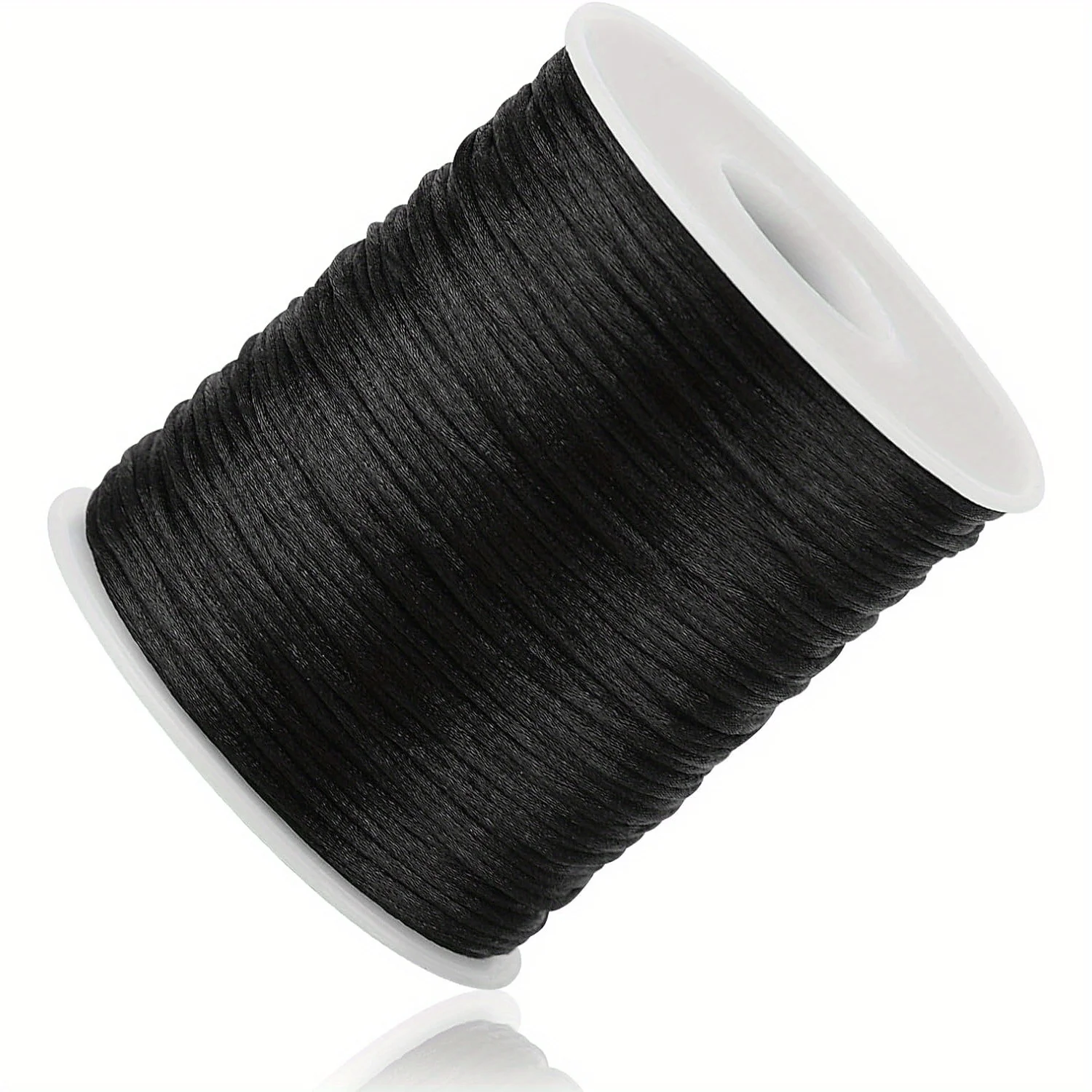 Black Nylon String Cord - 109 Yards Black Twine, Bracelet String for Bracelet Making, Braided Ornament Lanyard Sting