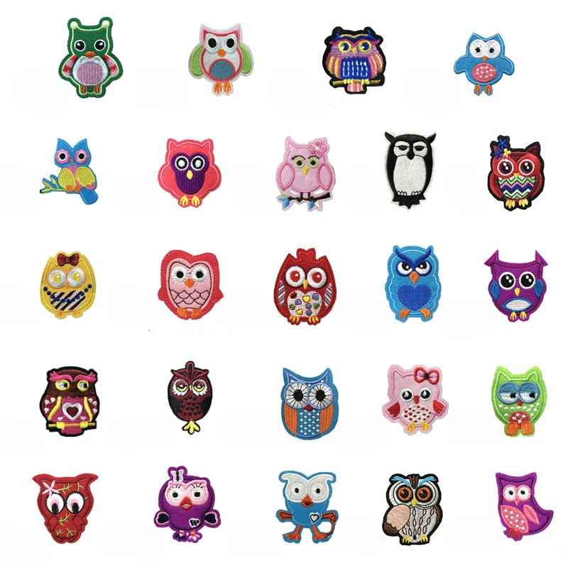 

50pcs/Lot Luxury Anime Embroidery Patch Animal Nighthawk Owl Bird Shirt Bag Clothing Decoration Accessories Craft Diy Applique