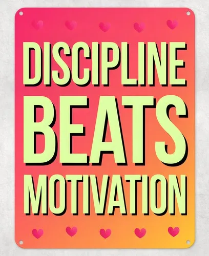 Discipline Beat Motivation Metal Poster Wall Tin Sign School Teacher Gift Plaque --Tin Sign