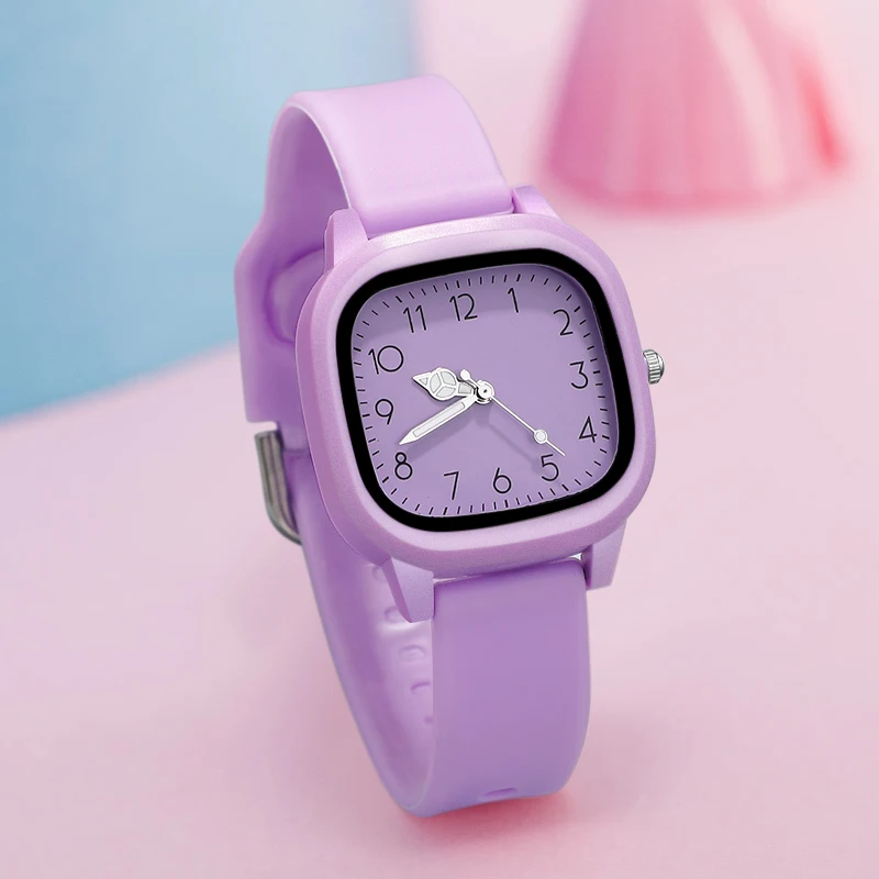 10 Pc Latest Dopaamine Colored Quartz Watch Set with Silicone Strap Various Styles Available