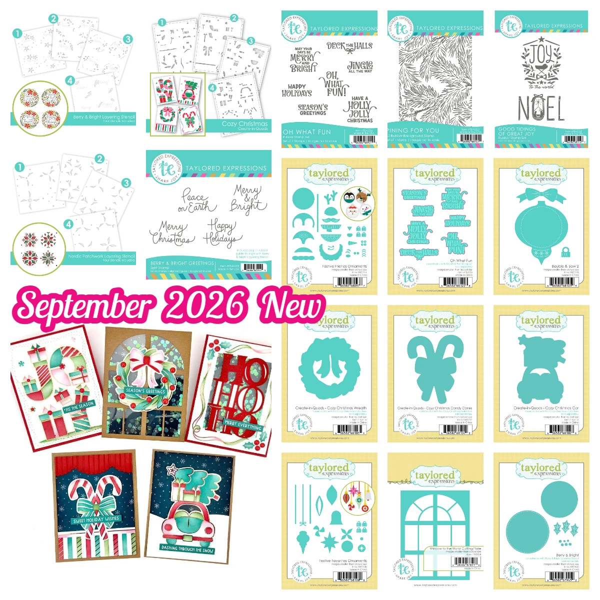Gemütliche Weihnachts-Festtags-Freunde-Ornamente Stanzset Metall-Stanzformen Stempel Scrapbooking Grußkarten Journal Papier September 2026 Neu