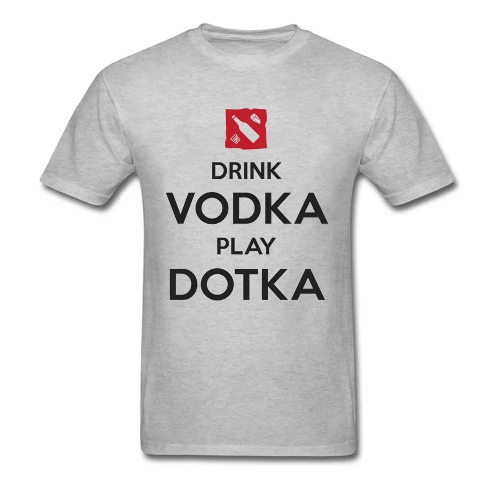 Drink Vodka Play Dotka Funny Gamer White T-shirt Men Letter T Shirt  Group Custom Cotton O Neck Tops Tees  graphic t shirts