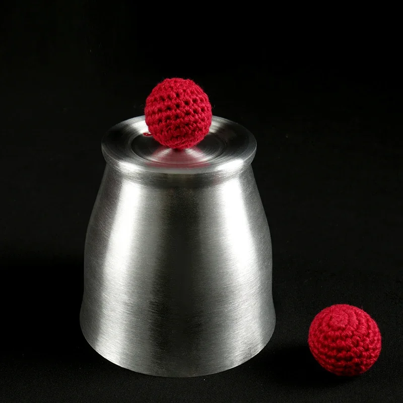 Silver Aluminum Magnetic Chop Cup Medium Size Close Up Magic Gimmick Professional Magician Stage Street Illusion Prop Magic Toy