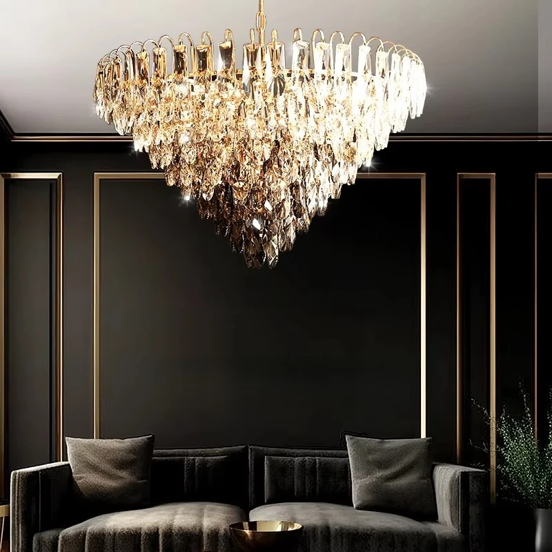 

Living Room Villa Crystal Chandelier Lighting Modern Pendant Light for Kitchen Island Dining Table Chandelier Ceiling Light