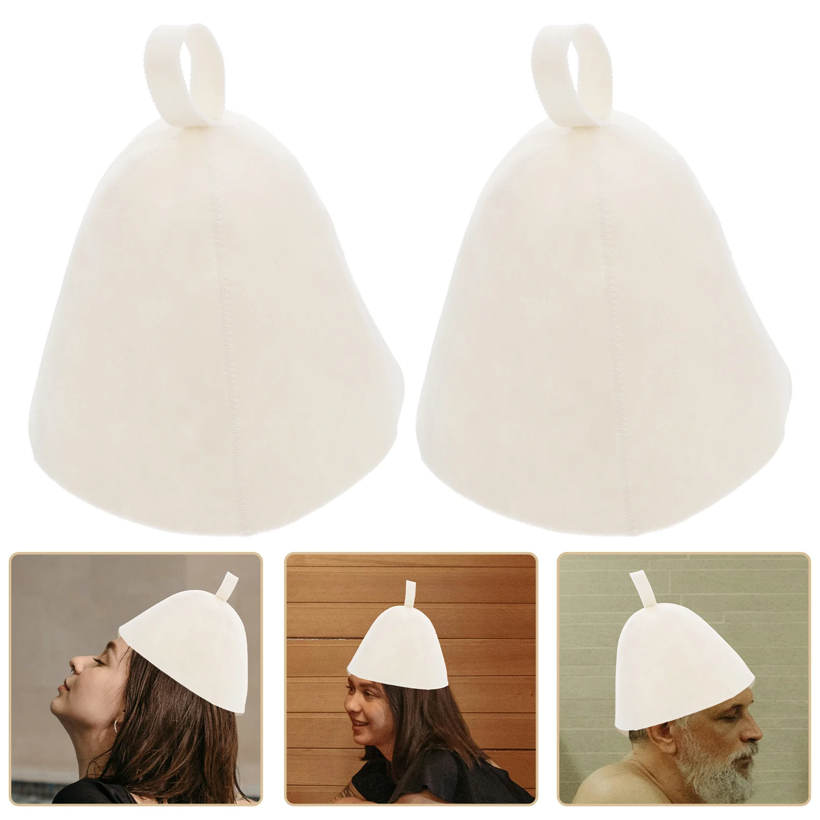 2 Pcs Sauna Cap Felted Hats Bath Silk Bonnet Lightweight for Men Breathable Accessories Bathroom Insulated