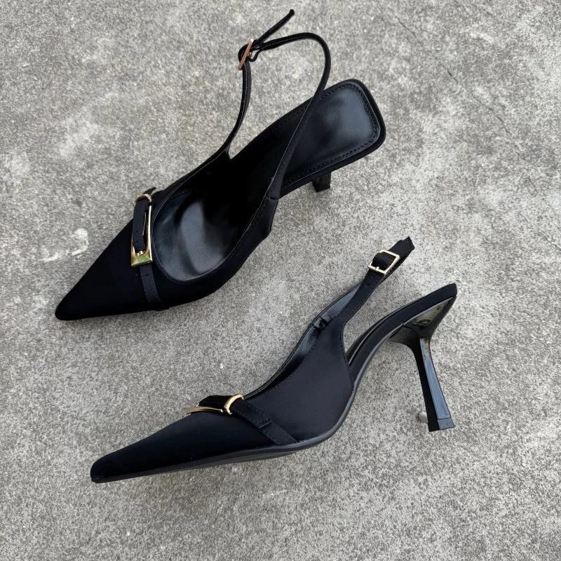 New Summer Fashion Solid Color Casual Women's Sandals Brand Buckle Designer 2026 Everyday Comfortable Office Women's High Heels view 4
