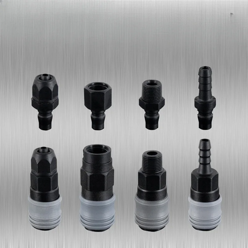 8 10 12 mm Tubo flessibile Barb Twist 1/4 "3/8" 1/2 "BSPT Maschio Femmina PVC Plastica autobloccante Connettore rapido Rilascio aria pneumatica