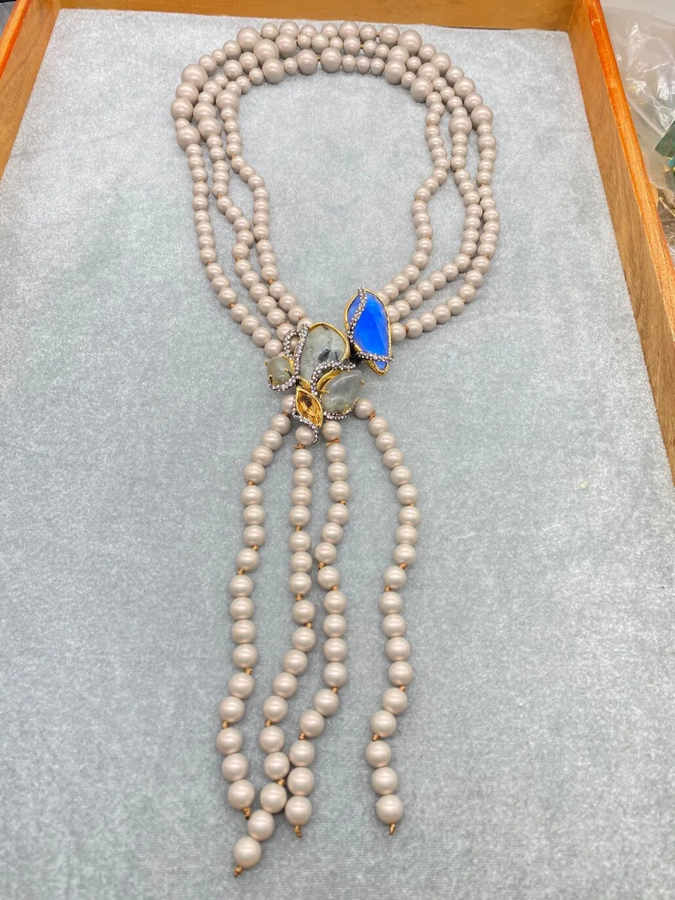 European and American Genius Designers Create Fashionable Pearl Series Large Gemstone Stone Necklaces