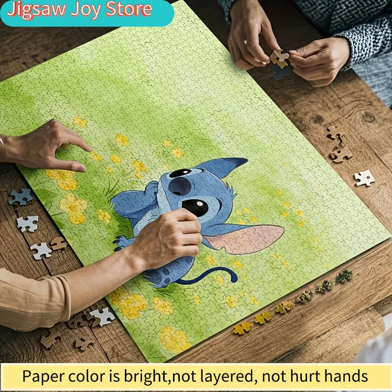 1000 قطعة لغز ديزني بيبي ستيتش ميدو |   لعبة كرتونية لطيفة لتخفيف التوتر للبالغين، ديكور جداري بدون إطار للاستخدام الداخلي