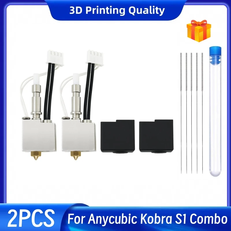 

2 Pack Hotend for Kobra S1 Combo 0.4MM Print Head Extruder Kit Hot End Brass Nozzle for Anycubic Kobra S1/ACE Pro