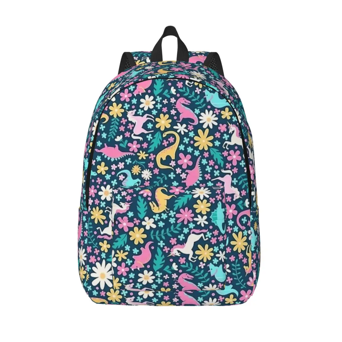 

Неоновый рюкзак для подростков с цветочным принтом динозавров, студенческий деловой ранец динозавров для мужчин и женщин, сумка для колледжа