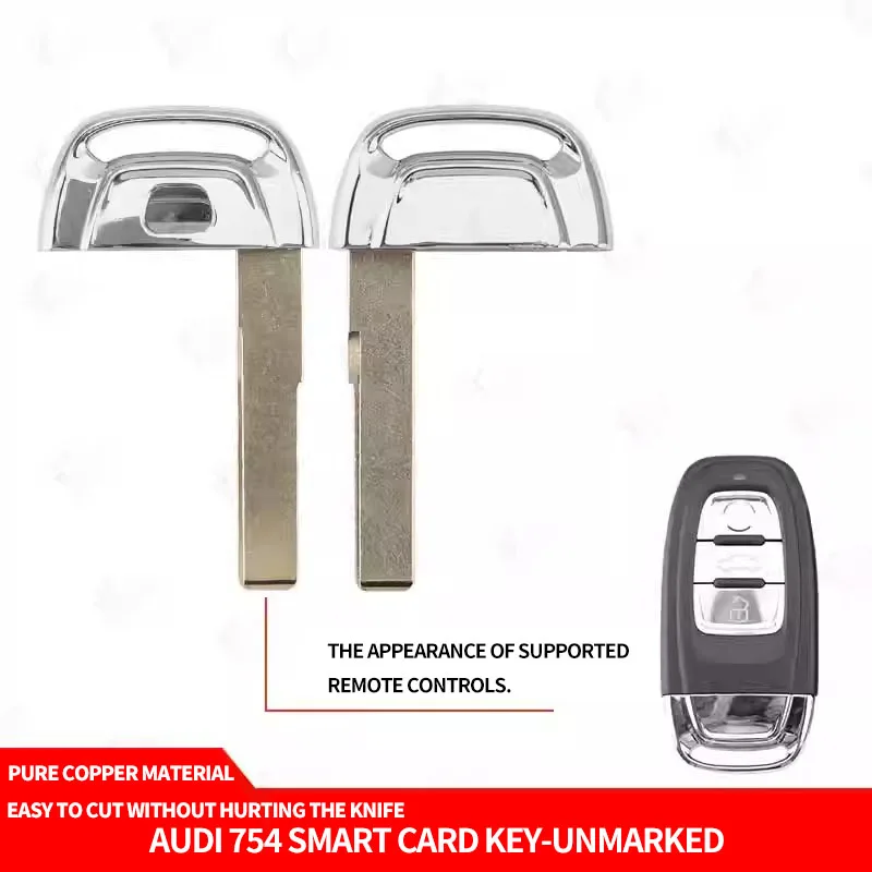 for Audi 754 smart card key A6L.A4L.Q5.S5.A7.A8L remote control emergency key embryo.