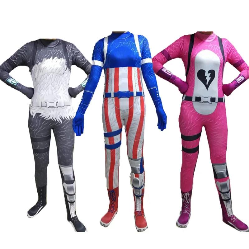 Knuffel Teamleider Cosplay Kostuum Jumpsuit Masker Hoofddeksels Spel Rollenspel Mannen Kid Uniform Halloween Kerst Carnaval Volledige Set